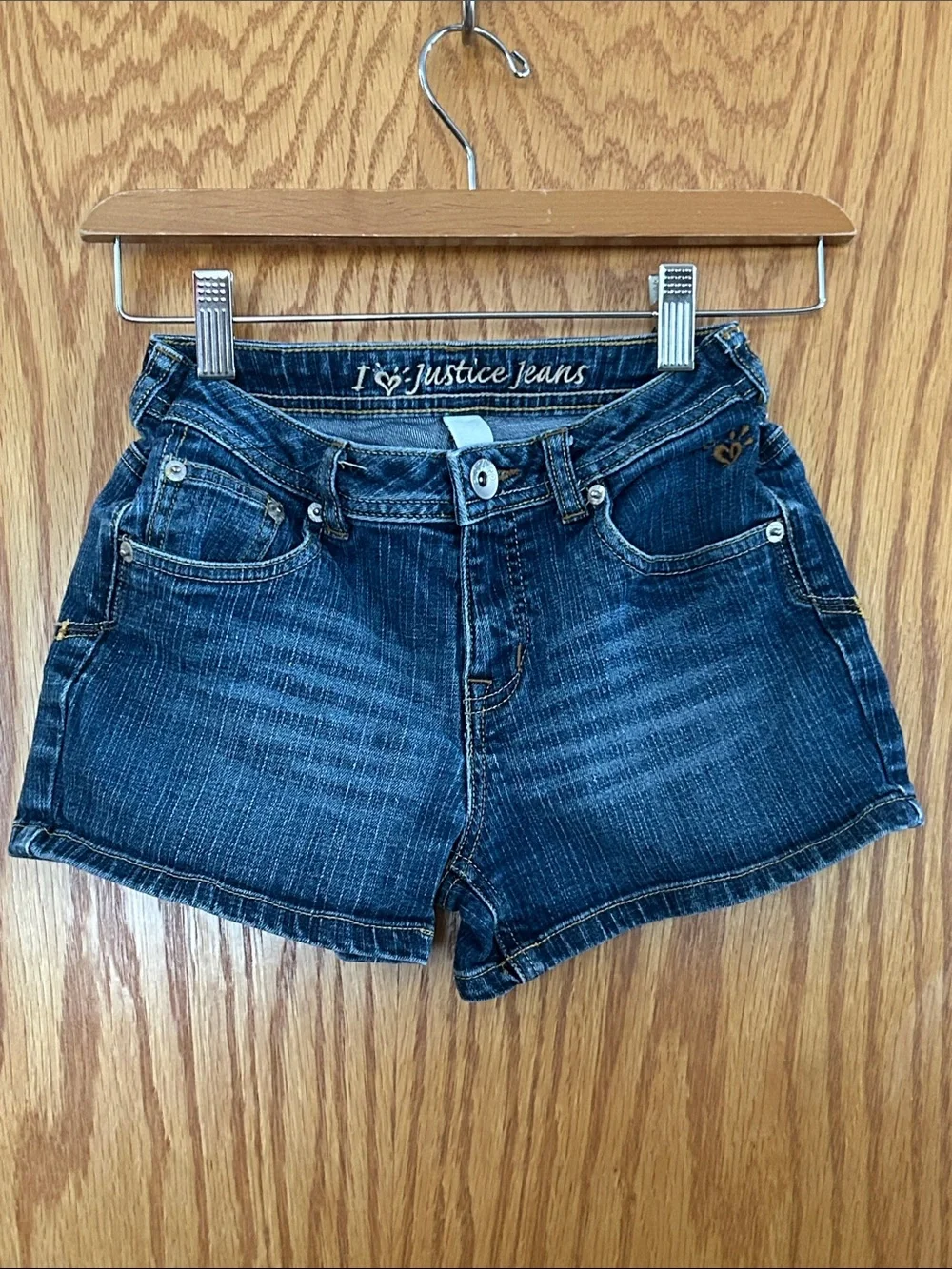 Justice Girls' Dark Blue Denim Shorts Sz 12R